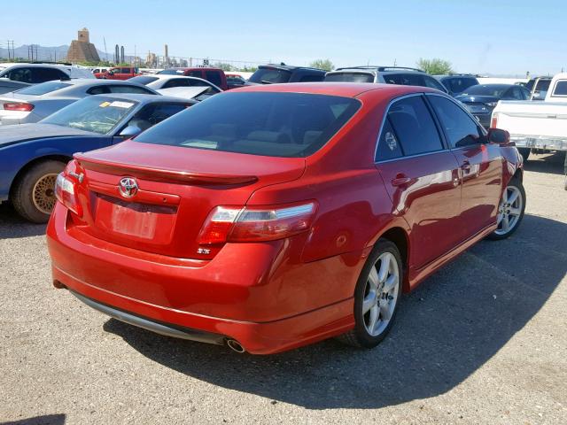 4T1BK46K87U009479 - 2007 TOYOTA CAMRY LE RED photo 4