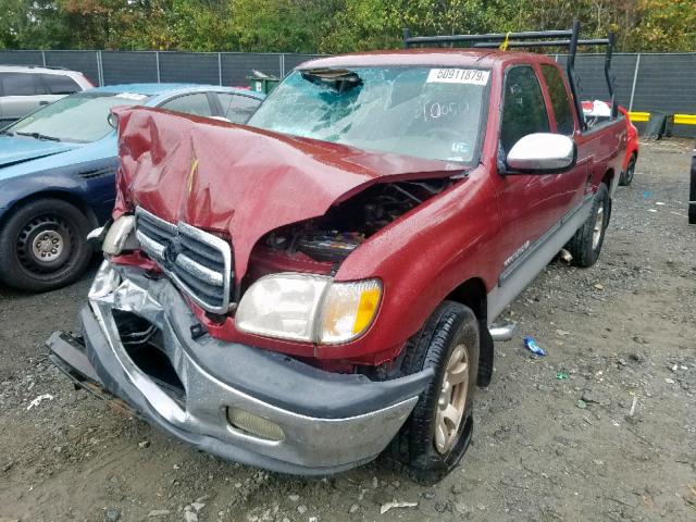 5TBRT3416YS107882 - 2000 TOYOTA TUNDRA ACC RED photo 2