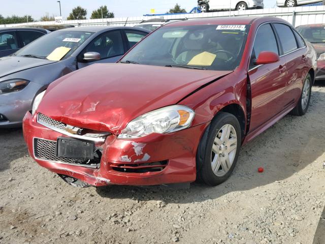 2G1WB5E31E1112735 - 2014 CHEVROLET IMPALA LIM RED photo 2