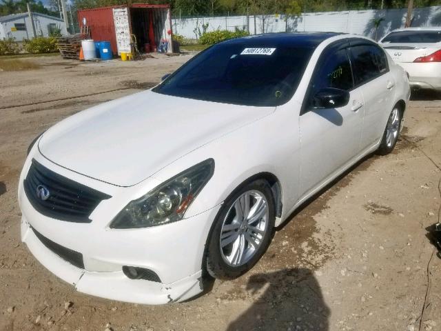 JN1CV6AP9AM202281 - 2010 INFINITI G37 BASE WHITE photo 2