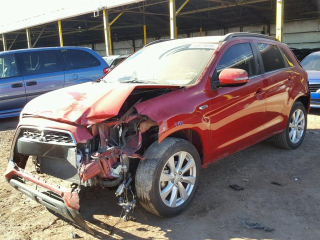 4A4AP4AW4FE050141 - 2015 MITSUBISHI OUTLANDER RED photo 2