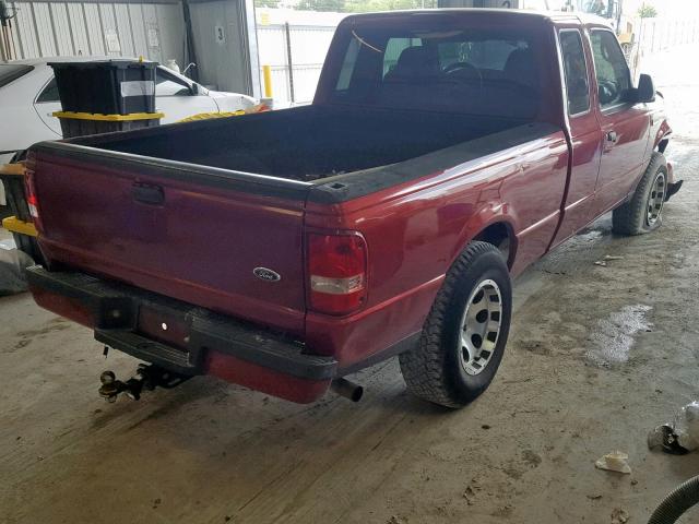 1FTYR14D98PA31844 - 2008 FORD RANGER SUP RED photo 4