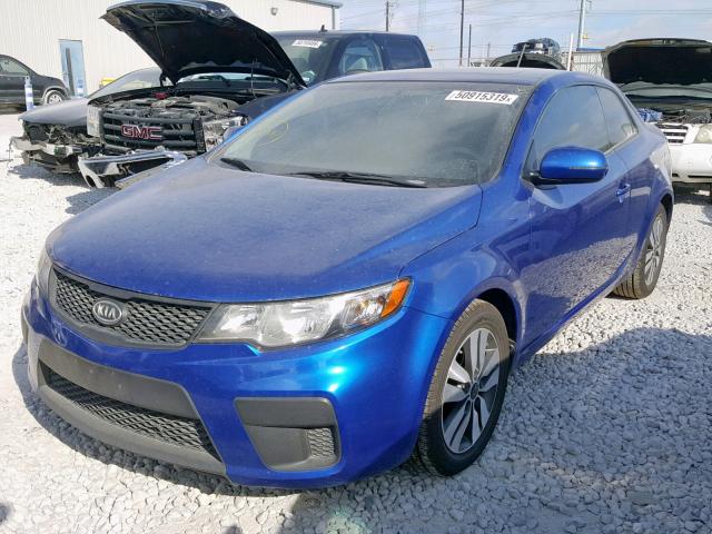 KNAFU6A26D5669767 - 2013 KIA FORTE EX BLUE photo 2