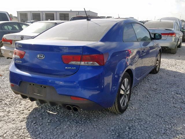 KNAFU6A26D5669767 - 2013 KIA FORTE EX BLUE photo 4