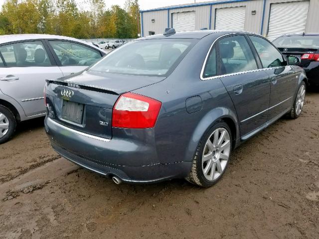 WAUJT68E64A261614 - 2004 AUDI A4 3.0 GRAY photo 4