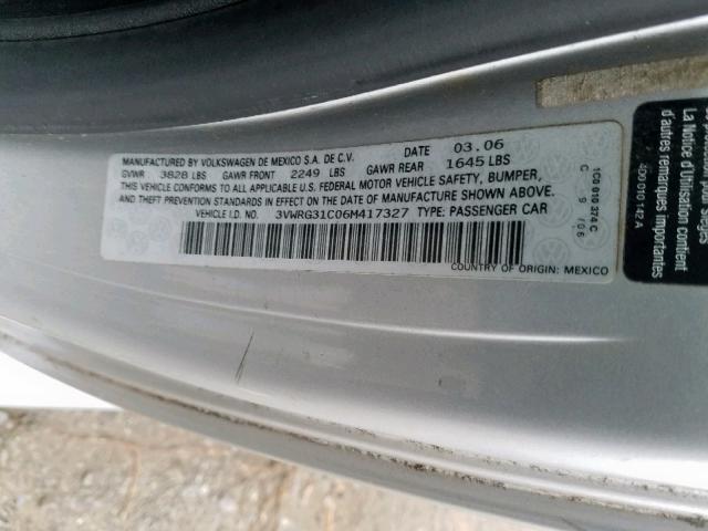 3VWRG31C06M417327 - 2006 VOLKSWAGEN NEW BEETLE 灰色 照片 10