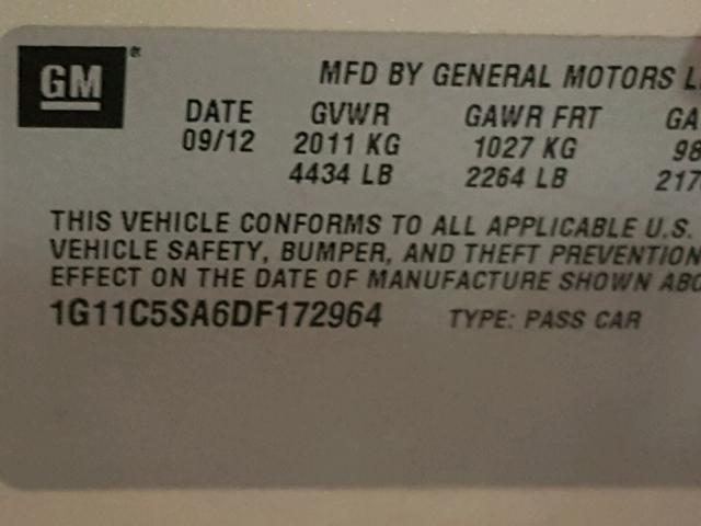 1G11C5SA6DF172964 - 2013 CHEVROLET MALIBU 1LT GOLD photo 10