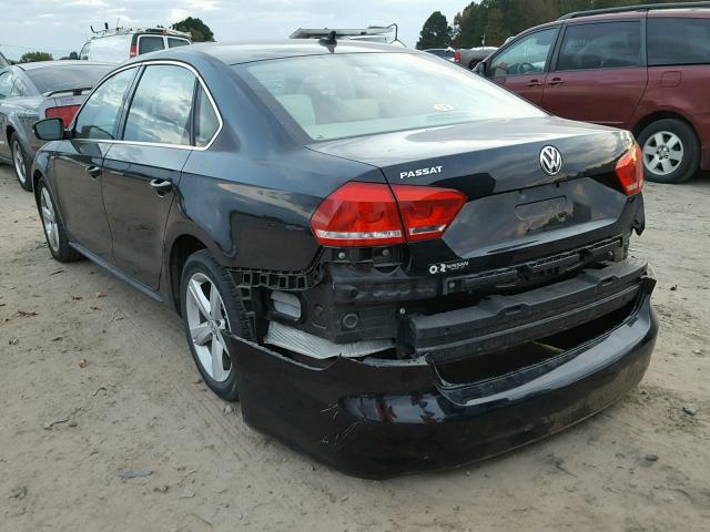 1VWBH7A33DC106382 - 2013 VOLKSWAGEN PASSAT SE BLACK photo 3