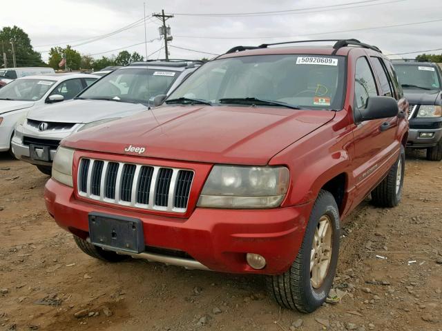 1J4GW48S64C345784 - 2004 JEEP GRAND CHER RED photo 2