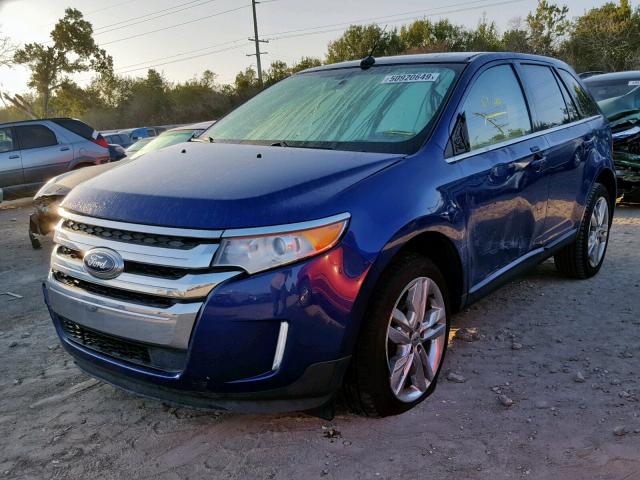 2FMDK3KC6DBA02534 - 2013 FORD EDGE LIMIT BLUE photo 2