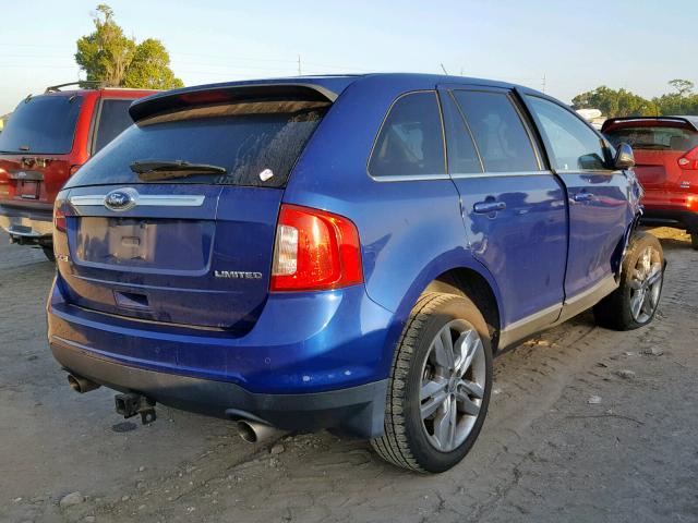 2FMDK3KC6DBA02534 - 2013 FORD EDGE LIMIT BLUE photo 4