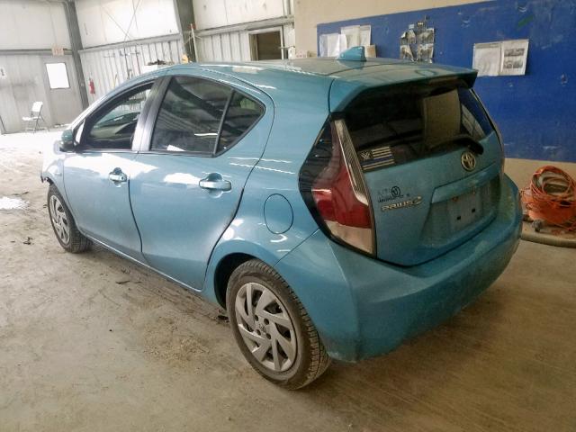 JTDKDTB35F1105531 - 2015 TOYOTA PRIUS C BLUE photo 3