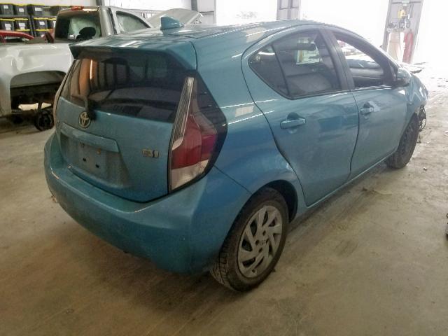 JTDKDTB35F1105531 - 2015 TOYOTA PRIUS C BLUE photo 4