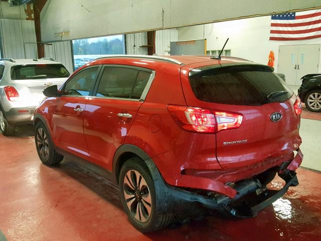 KNDPCCA61C7277939 - 2012 KIA SPORTAGE S RED photo 3