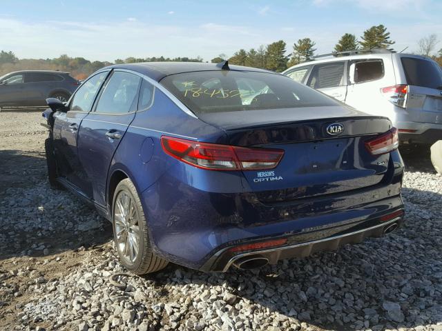 5XXGV4L28HG128615 - 2017 KIA OPTIMA SXL BLUE photo 3