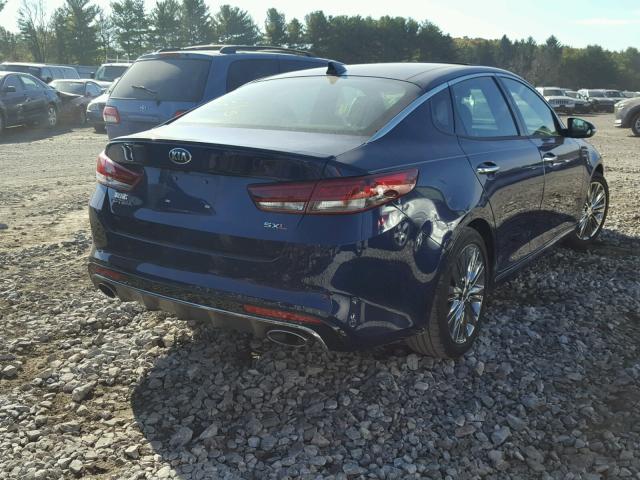 5XXGV4L28HG128615 - 2017 KIA OPTIMA SXL BLUE photo 4