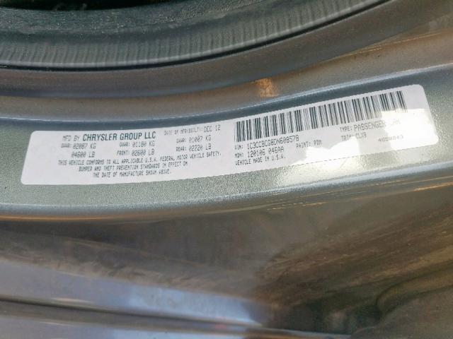 1C3CCBCG8DN608578 - 2013 CHRYSLER 200 LIMITE GRAY photo 10