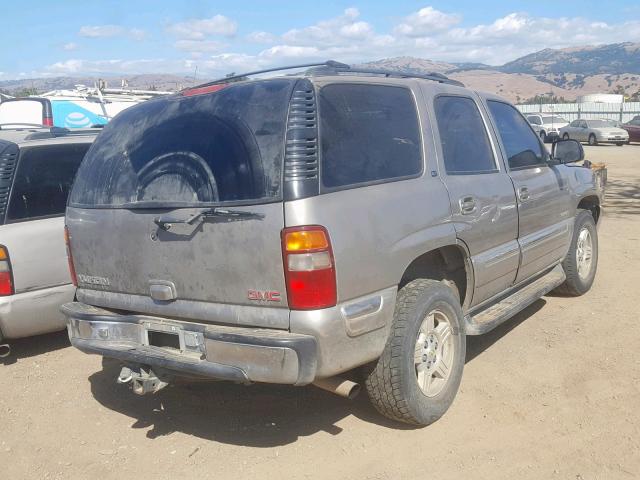 1GKEK13T21J117512 - 2001 GMC YUKON BEIGE photo 4