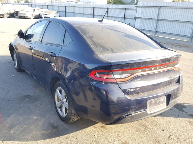 1C3CDFBB8FD275656 - 2015 DODGE DART SXT BLUE photo 3