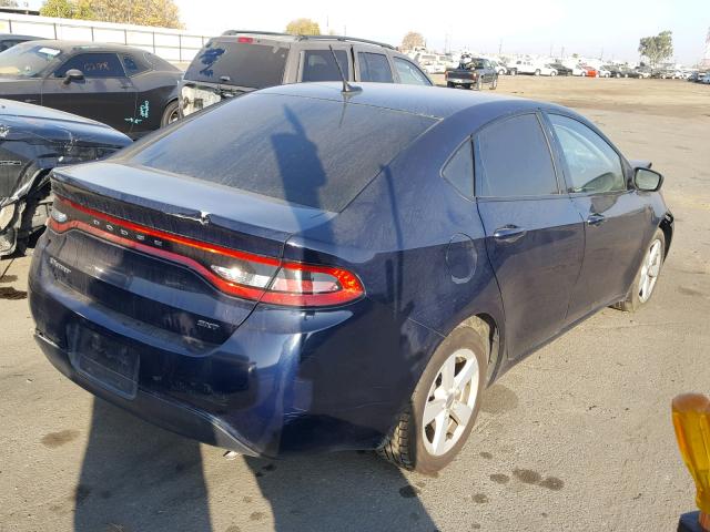 1C3CDFBB8FD275656 - 2015 DODGE DART SXT BLUE photo 4