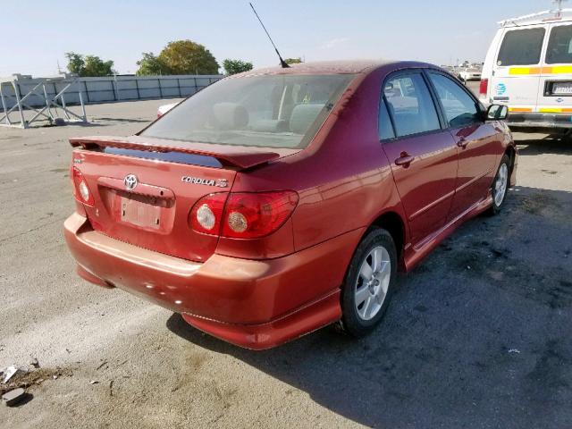 1NXBR32EX7Z870748 - 2007 TOYOTA COROLLA S RED photo 4