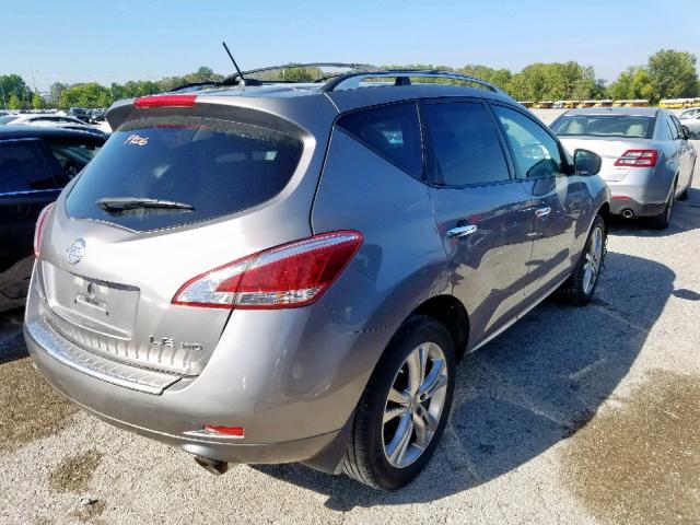 JN8AZ1MW1BW175019 - 2011 NISSAN MURANO S GRAY photo 4