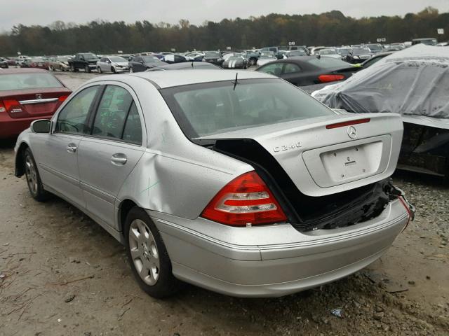 WDBRF61J95F579184 - 2005 MERCEDES-BENZ C 240 SILVER photo 3