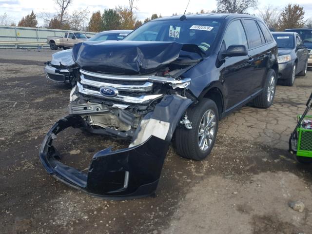 2FMDK3JC6EBB37242 - 2014 FORD EDGE SEL BLACK photo 2