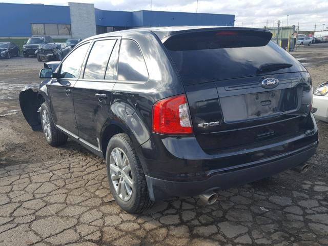 2FMDK3JC6EBB37242 - 2014 FORD EDGE SEL BLACK photo 3