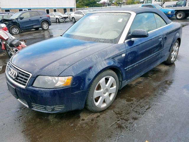 WAUAT48H63K020482 - 2003 AUDI A4 3.0 CAB TURQUOISE photo 2