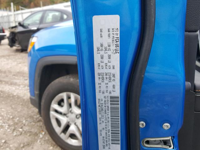 3C4NJDAB2JT113513 - 2018 JEEP COMPASS SP ლურჯი ფოტო 10