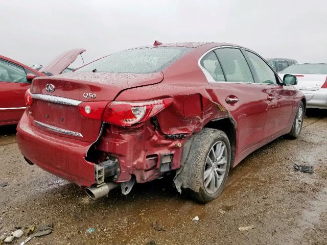 JN1BV7AR2EM693740 - 2014 INFINITI Q50 BASE RED photo 4