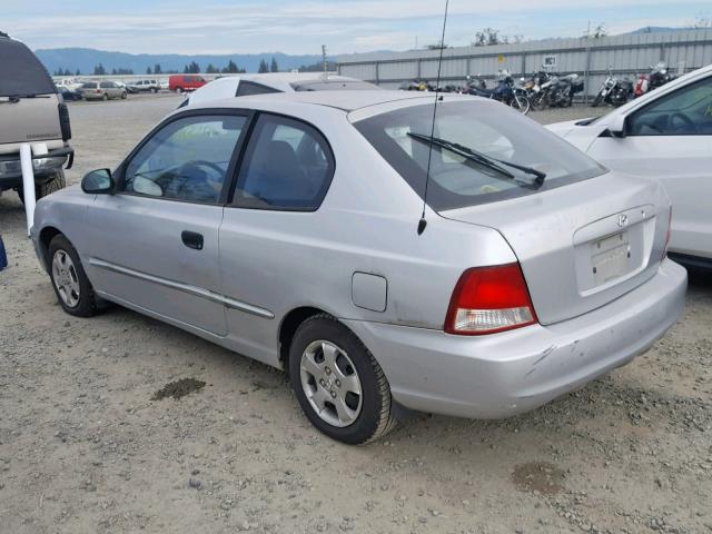 KMHCG35C31U088447 - 2001 HYUNDAI ACCENT GS WHITE photo 3