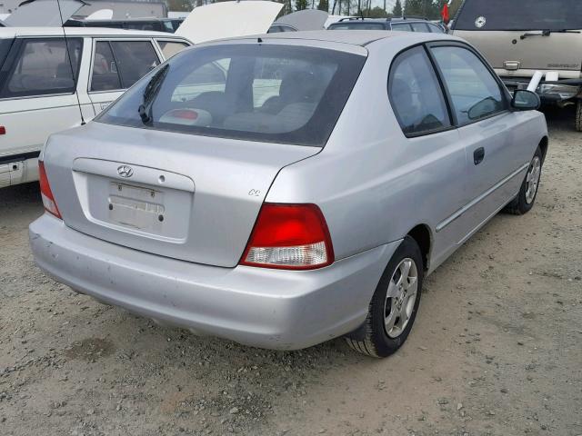 KMHCG35C31U088447 - 2001 HYUNDAI ACCENT GS WHITE photo 4