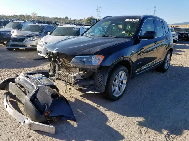 5UXWX7C54BL730984 - 2011 BMW X3 XDRIVE3 BLACK photo 2