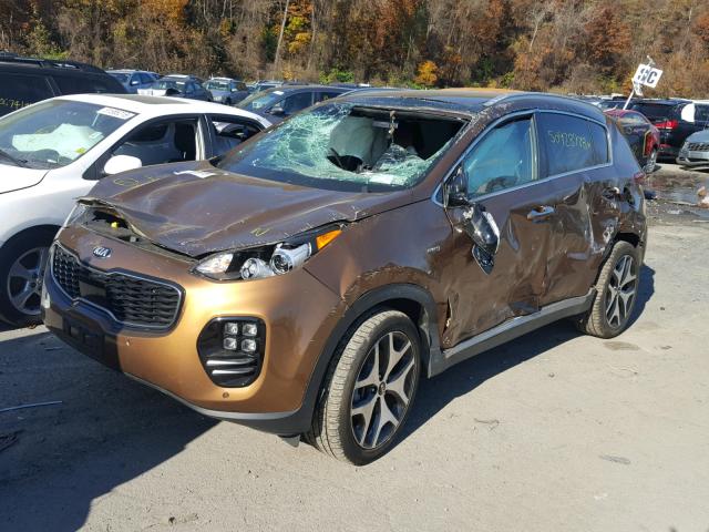 KNDPRCA68H7206405 - 2017 KIA SPORTAGE S BROWN photo 2