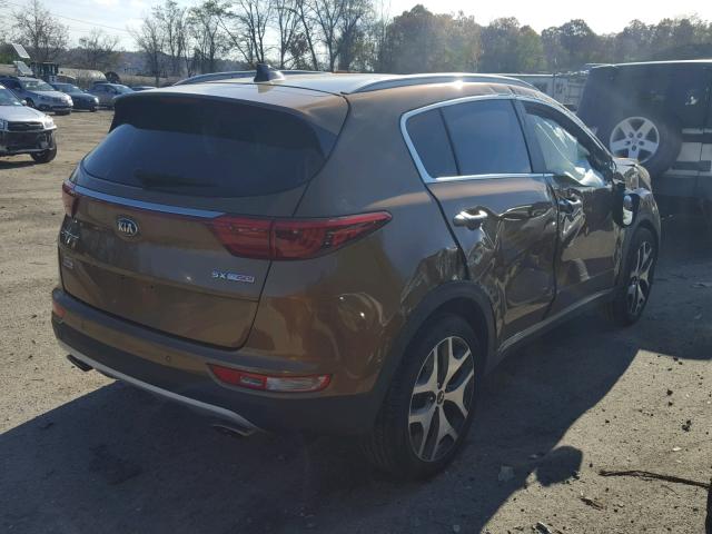 KNDPRCA68H7206405 - 2017 KIA SPORTAGE S BROWN photo 4