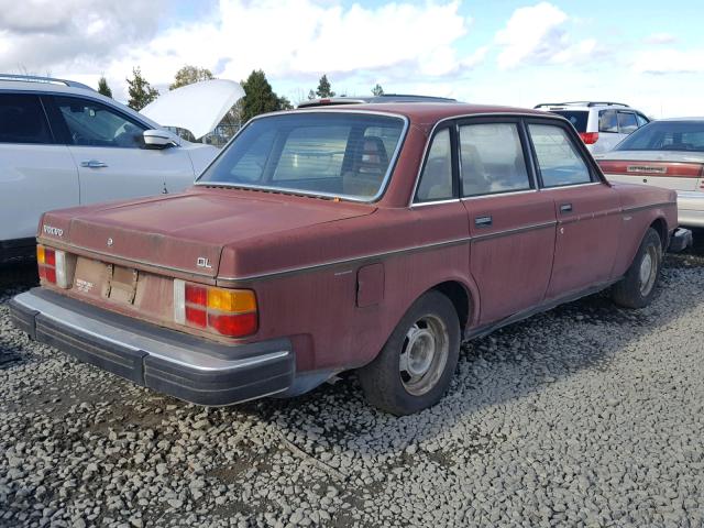 YV1AX4949C1690918 - 1982 VOLVO 244 DL RED photo 4