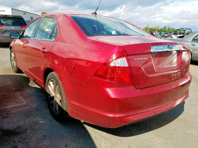 3FAHP0JAXBR332932 - 2011 FORD FUSION SEL RED photo 3