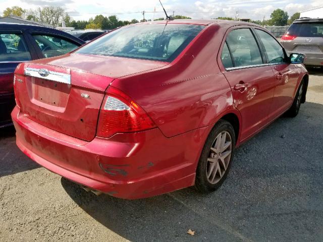 3FAHP0JAXBR332932 - 2011 FORD FUSION SEL RED photo 4