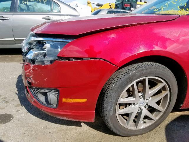 3FAHP0JAXBR332932 - 2011 FORD FUSION SEL RED photo 9