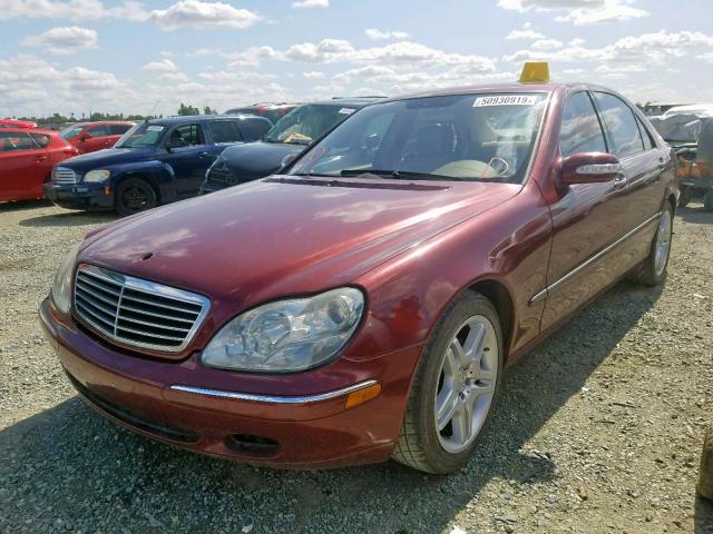 WDBNG75J65A454815 - 2005 MERCEDES-BENZ S 500 BURGUNDY photo 2