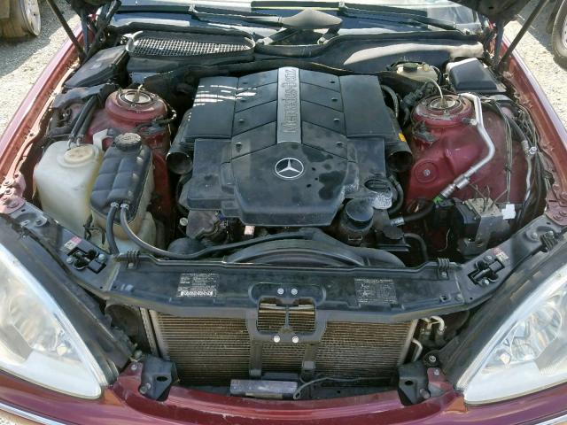 WDBNG75J65A454815 - 2005 MERCEDES-BENZ S 500 BURGUNDY photo 7