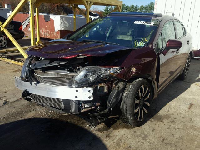 19XFB2F94FE218643 - 2015 HONDA CIVIC EXL BURGUNDY photo 2