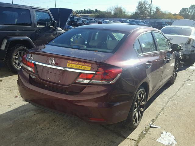 19XFB2F94FE218643 - 2015 HONDA CIVIC EXL BURGUNDY photo 4