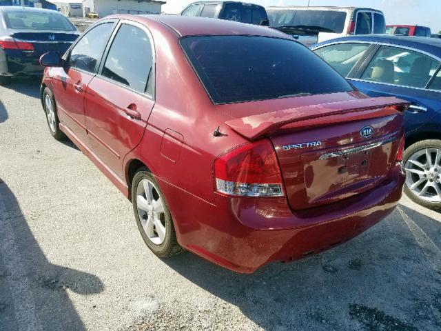 KNAFE121085018601 - 2008 KIA SPECTRA EX BURGUNDY photo 3