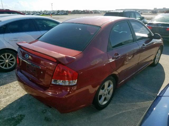 KNAFE121085018601 - 2008 KIA SPECTRA EX BURGUNDY photo 4