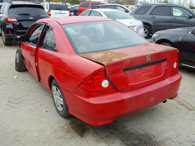 1HGEM221X4L029121 - 2004 HONDA CIVIC DX V RED photo 3