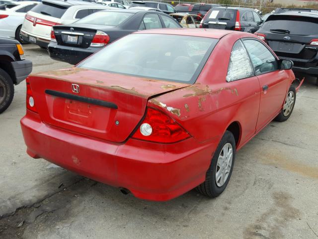 1HGEM221X4L029121 - 2004 HONDA CIVIC DX V RED photo 4