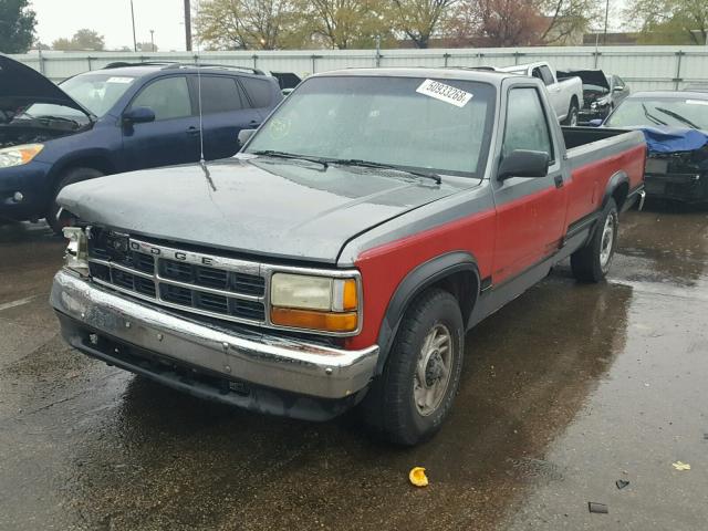 1B7FL26XXNS580371 - 1992 DODGE DAKOTA GRAY photo 2